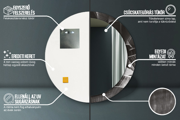 Specchio tondo decoro Palme tropicali