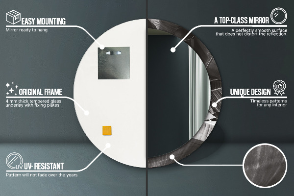 Specchio tondo decoro Palme tropicali