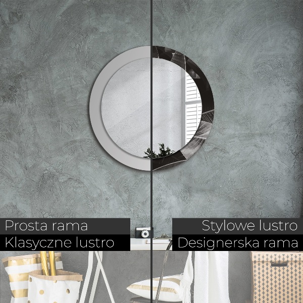 Specchio tondo decoro Palme tropicali