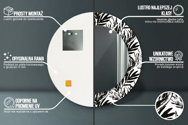 Specchio tondo con cornice stampata Mostro