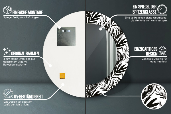 Specchio tondo con cornice stampata Mostro