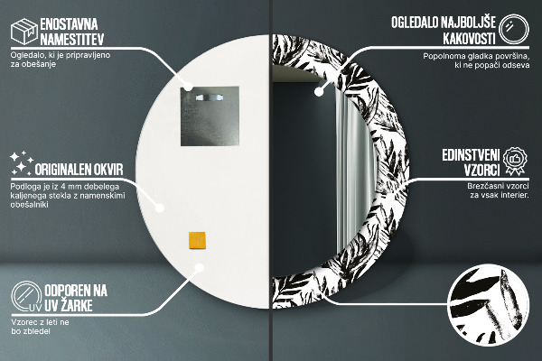 Specchio tondo con cornice stampata Mostro