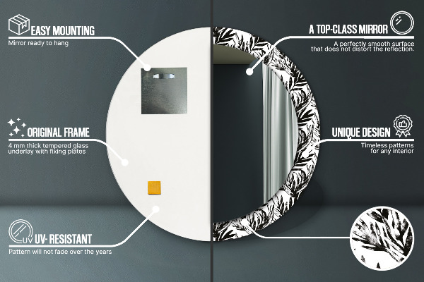 Specchio tondo con cornice stampata Mostro