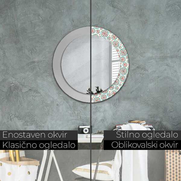 Specchio tondo decoro Modello Boho