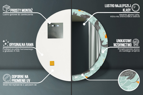 Specchio tondo stampato Carpa cinese