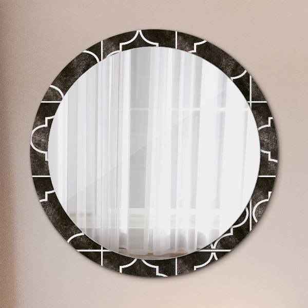 Specchio tondo stampato Piastrelle antiche