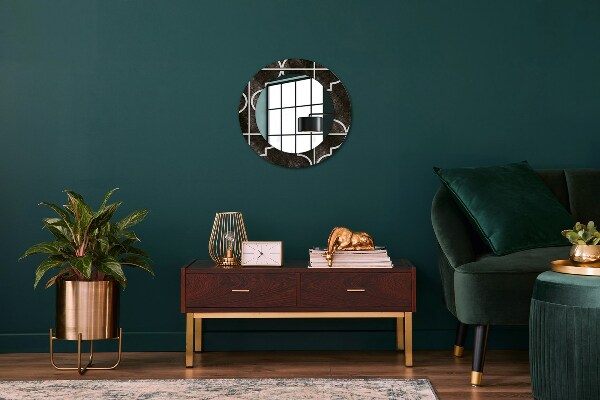 Specchio tondo stampato Piastrelle antiche