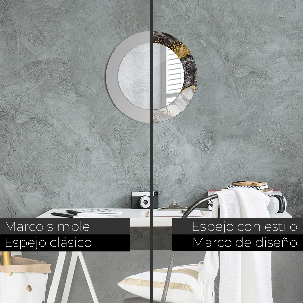 Specchio tondo decoro Marmo e oro