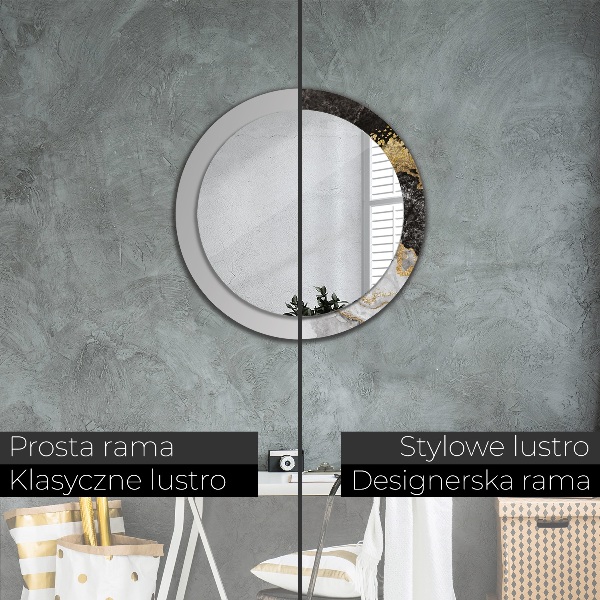 Specchio tondo decoro Marmo e oro