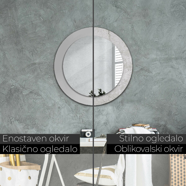 Specchio tondo decoro Cemento grigio