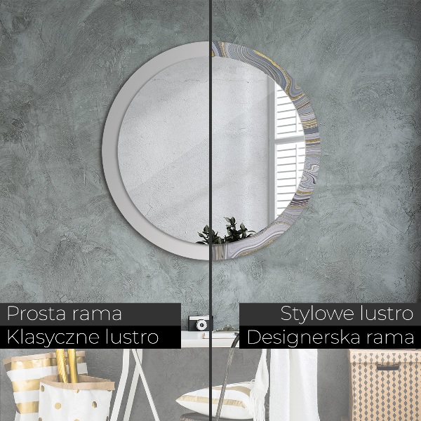 Specchio tondo decoro Marmo grigio