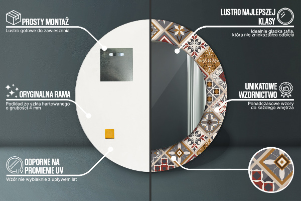 Specchio tondo stampato Modello turco