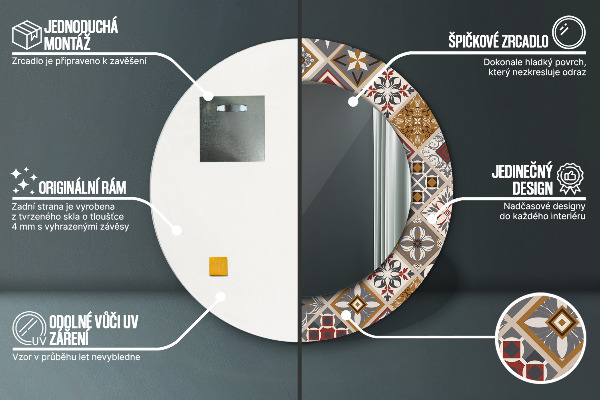 Specchio tondo stampato Modello turco