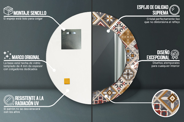 Specchio tondo stampato Modello turco