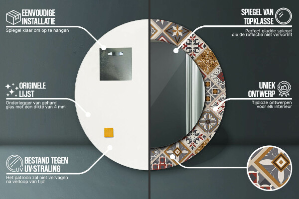 Specchio tondo stampato Modello turco