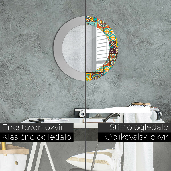 Specchio tondo stampato Modello arabo