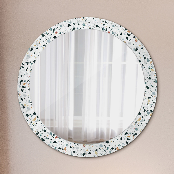 Specchio tondo stampato Pietra naturale