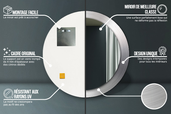 Specchio tondo stampato Acciaio lucido
