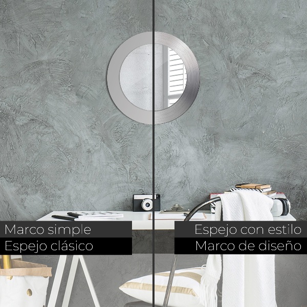 Specchio tondo stampato Acciaio lucido