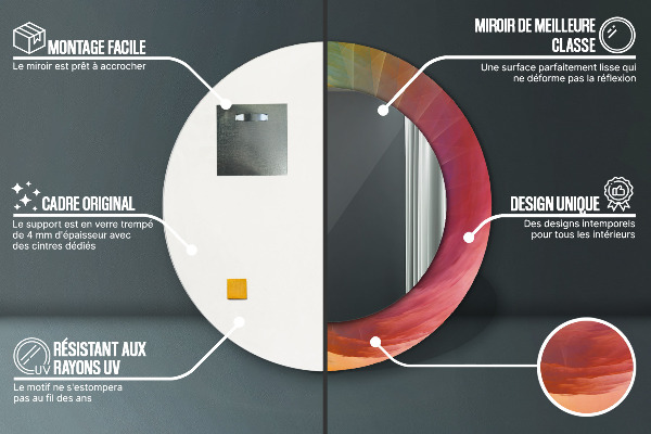 Specchio tondo stampato Spirale ipnotica