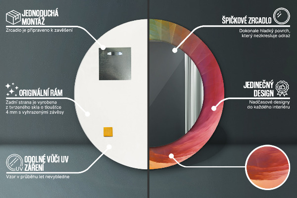 Specchio tondo stampato Spirale ipnotica