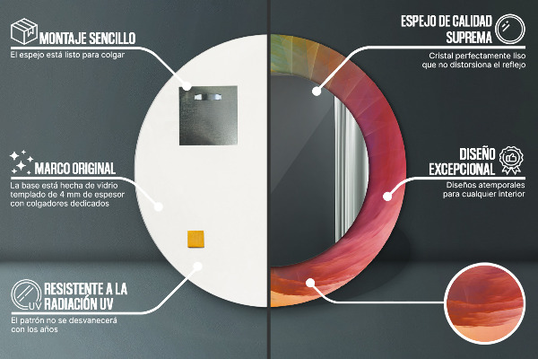 Specchio tondo stampato Spirale ipnotica