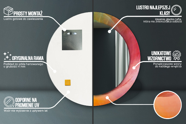 Specchio tondo stampato Spirale ipnotica