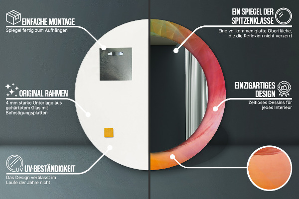 Specchio tondo stampato Spirale ipnotica