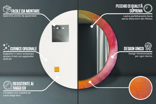 Specchio tondo stampato Spirale ipnotica