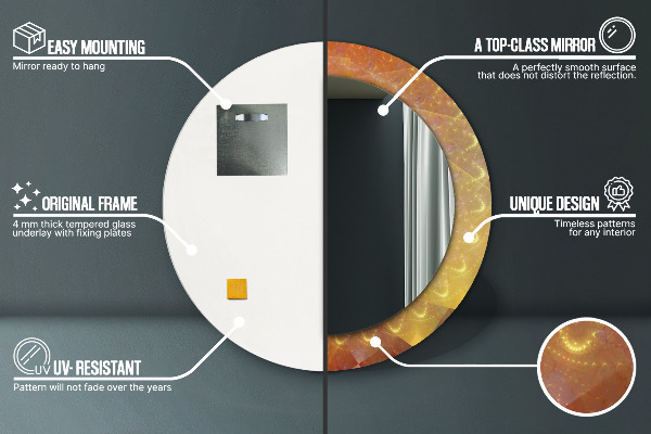 Specchio tondo stampato Astrazione a spirale