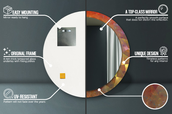 Specchio tondo stampato Astrazione a spirale