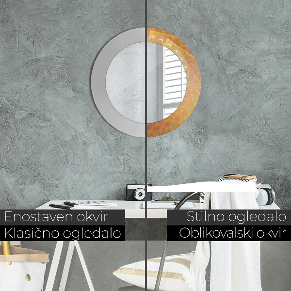 Specchio tondo stampato Astrazione a spirale