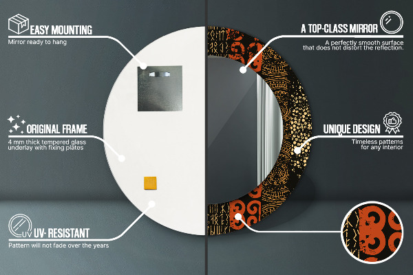 Specchio tondo stampato Grunge Pattern astratto