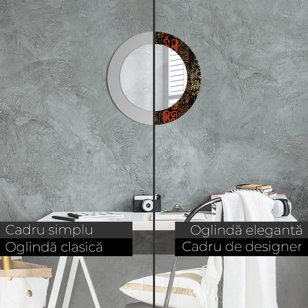 Specchio tondo stampato Grunge Pattern astratto