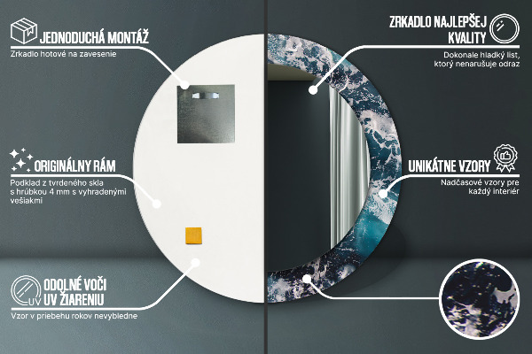 Specchio tondo stampato Mare tempestoso