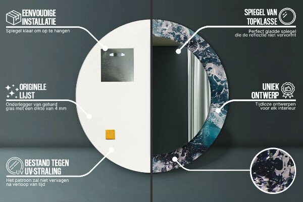 Specchio tondo stampato Mare tempestoso