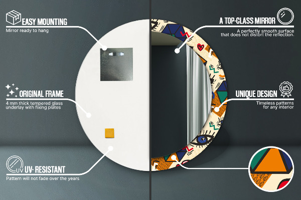 Specchio tondo stampato Stile pop art