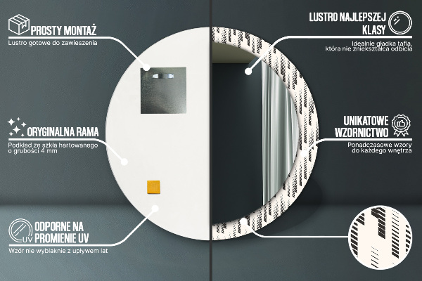 Specchio tondo stampato Pattern a strisce