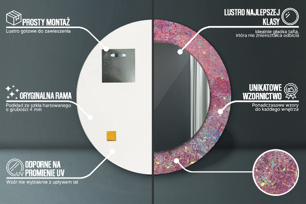 Specchio tondo stampato Festival del colore