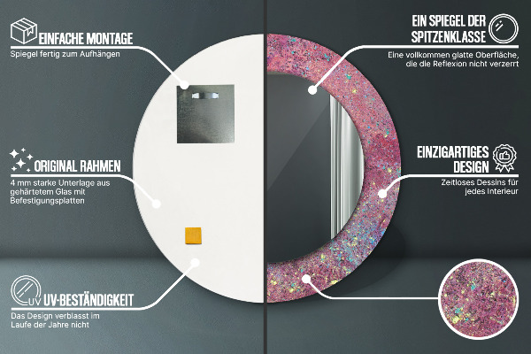 Specchio tondo stampato Festival del colore