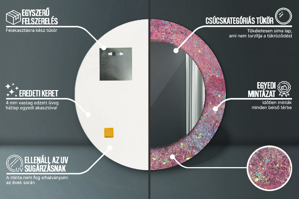 Specchio tondo stampato Festival del colore