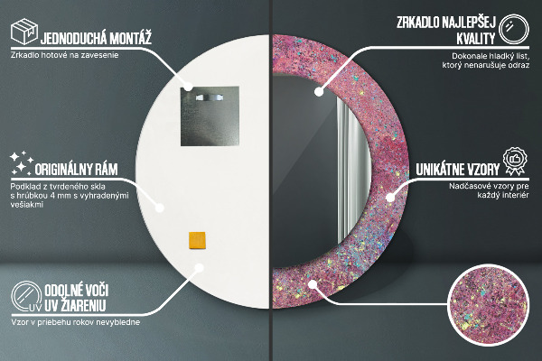 Specchio tondo stampato Festival del colore