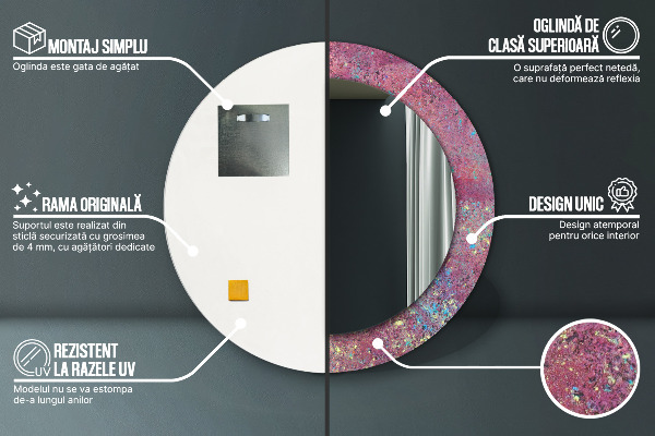 Specchio tondo stampato Festival del colore