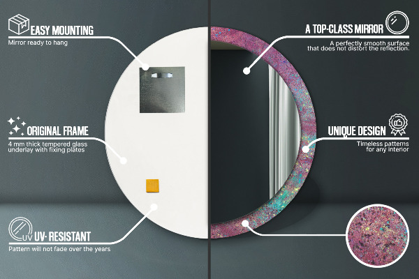 Specchio tondo stampato Festival del colore