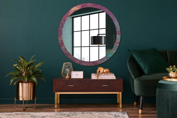 Specchio tondo stampato Festival del colore