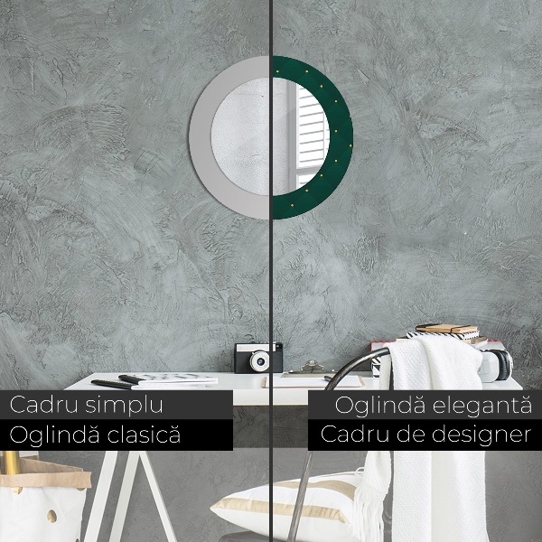 Specchio tondo decoro Modello di lusso verde