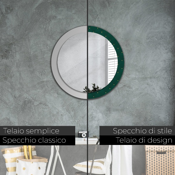 Specchio tondo decoro Modello di lusso verde