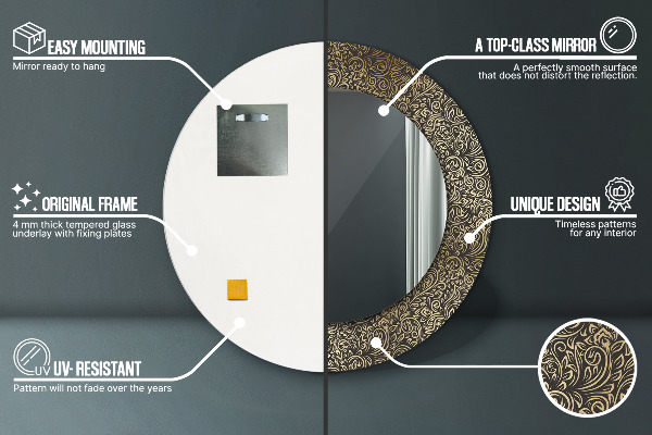 Specchio tondo decoro Ornamenti dorati