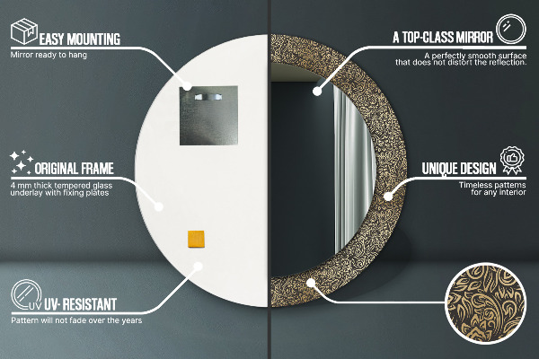 Specchio tondo decoro Ornamenti dorati