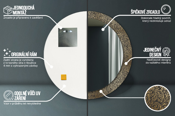 Specchio tondo decoro Ornamenti dorati